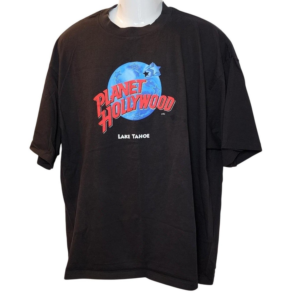 VTG 90s Planet Hollywood Lake Tahoe T Shirt XXL Black Made in USA Graphic Tee